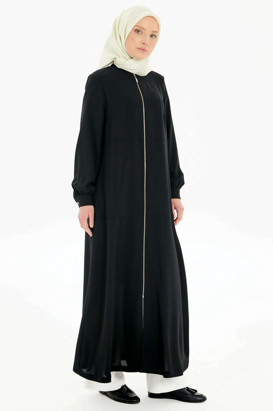 Emerald Raiment Abaya Black Full Zip Abaya - abaya bf-discount-20 fall FW '24 spring summer turkish