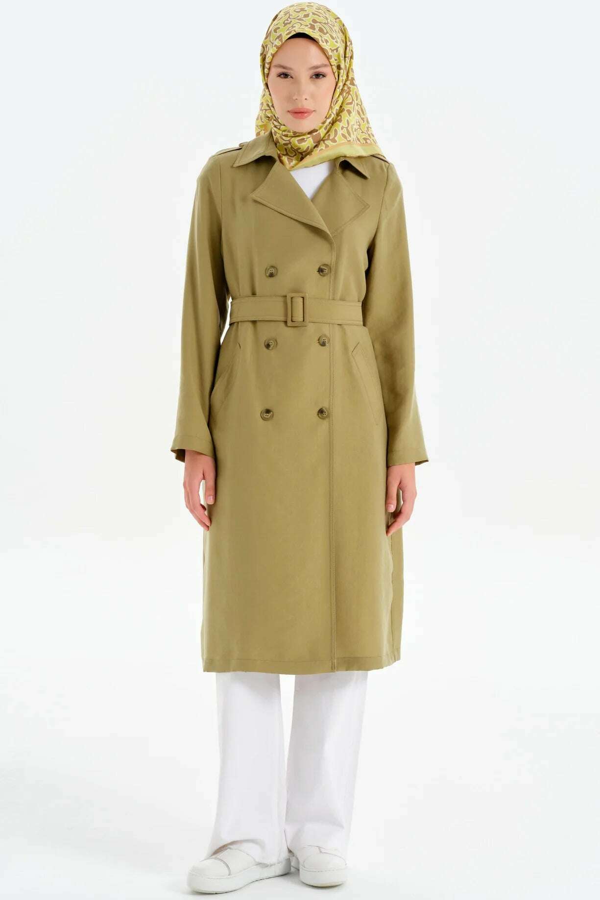 Emerald Raiment Coat Double-Breasted Trench Coat - bf-discount-20 coat fall Summer '24 TK Collection TK Summer '24 Collection turkish winter