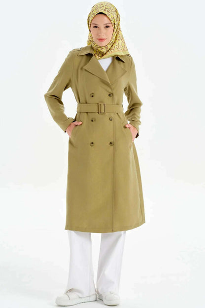 Emerald Raiment Coat Double-Breasted Trench Coat - bf-discount-20 coat fall Summer '24 TK Collection TK Summer '24 Collection turkish winter