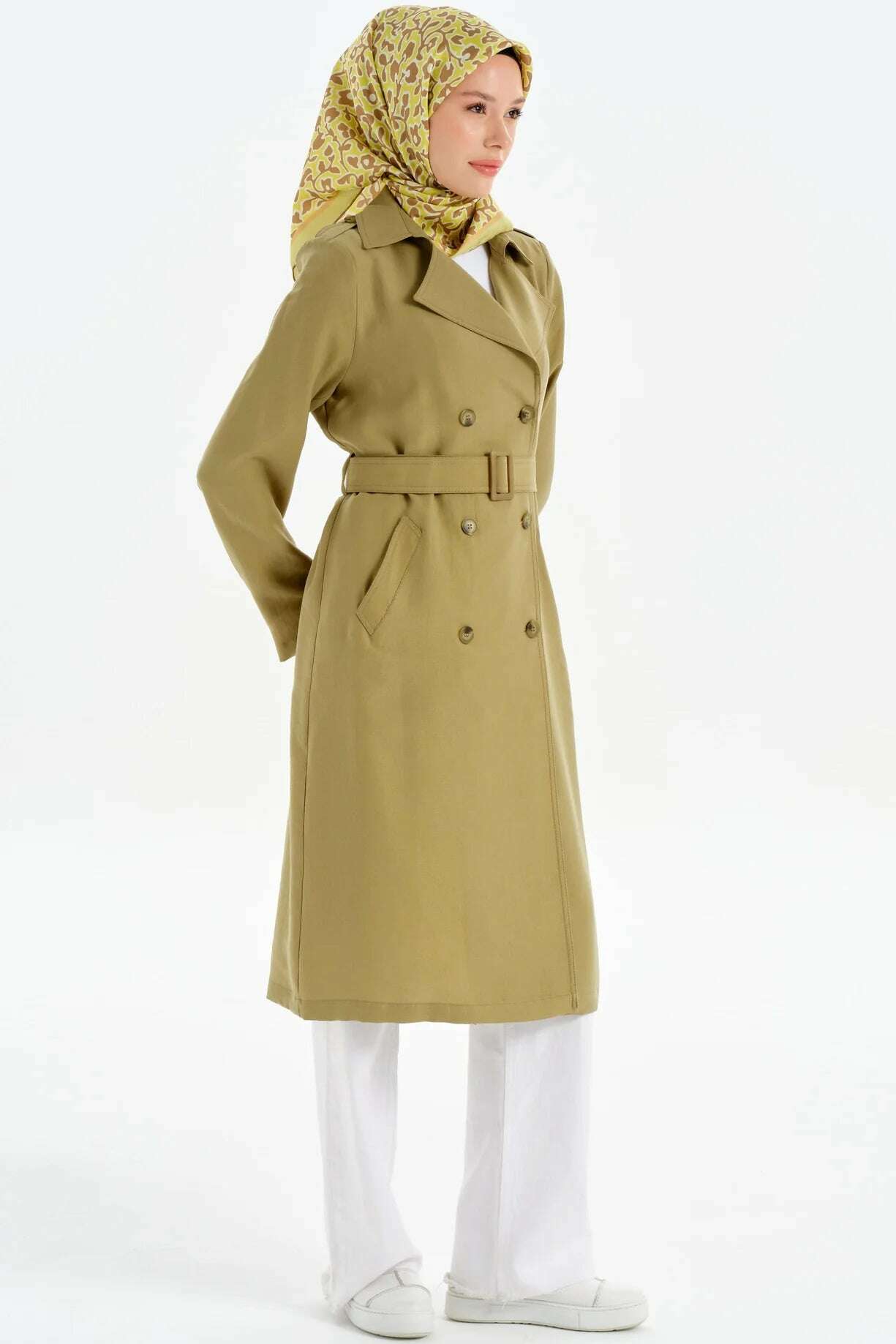 Emerald Raiment Coat Double-Breasted Trench Coat - bf-discount-20 coat fall Summer '24 TK Collection TK Summer '24 Collection turkish winter