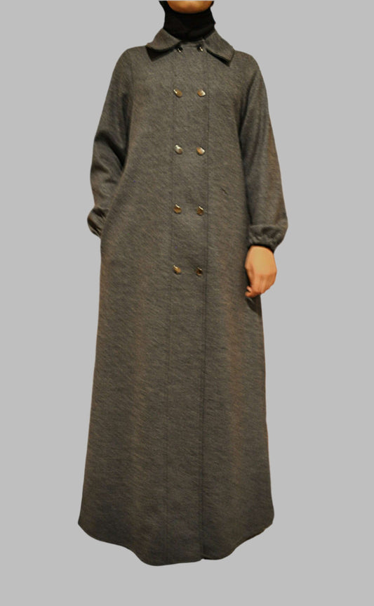 Emerald Raiment Coat Grey Long Coat - bf-discount-20 coat fall FW '24 thick turkish winter wool