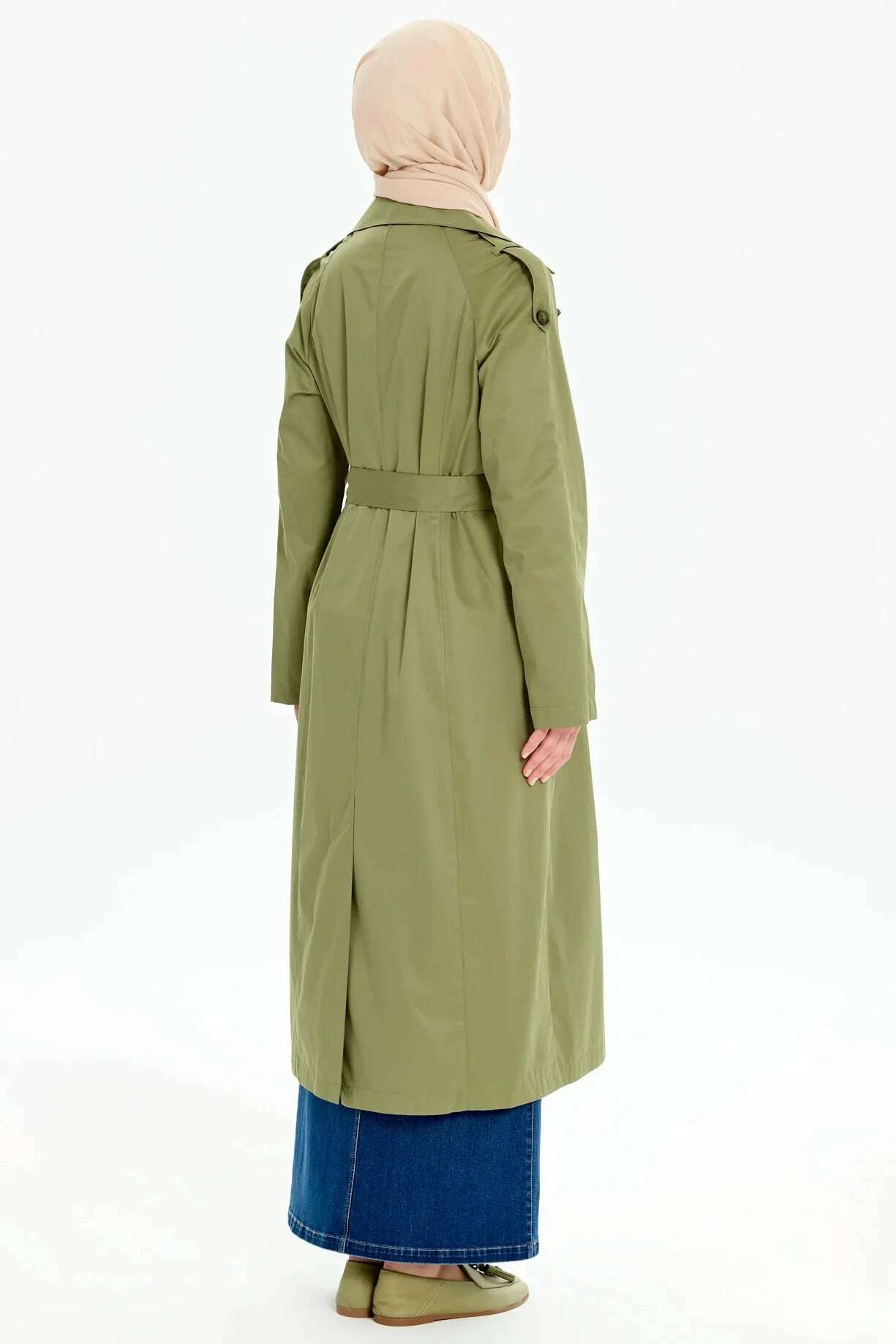 Emerald Raiment Coat Khaki Epaulette Trench Coat - bf-discount-20 coat fall Summer '24 TK Collection TK Summer '24 Collection turkish winter