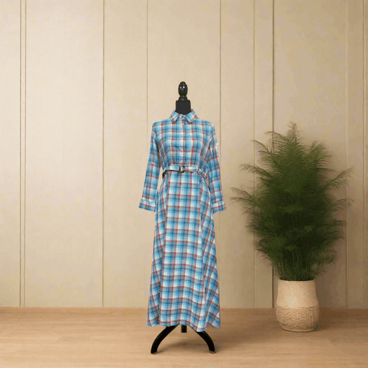 Emerald Raiment Maxi Dress Blueberry Plaid Maxi - bf-discount-20 fall long dress maxi spring Summer '24 PK Collection winter