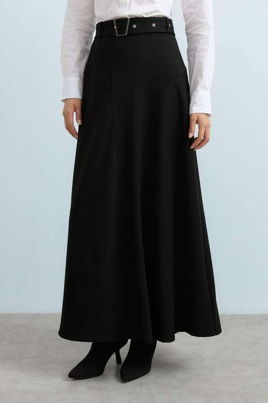 Emerald Raiment Skirt Belted Flounce Flared Skirt - bf-discount-20 fall FW '24 skirt spring summer turkish