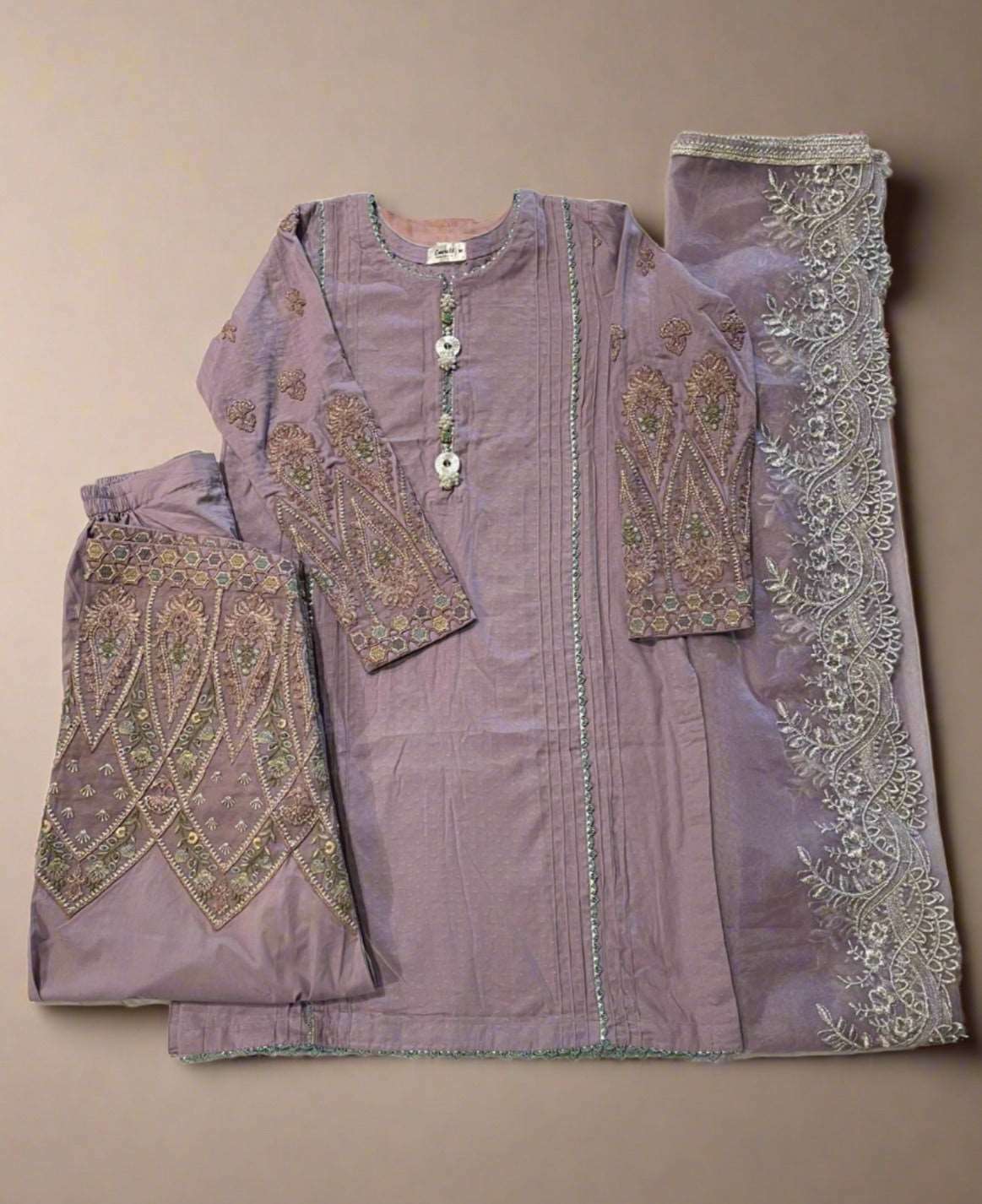 Emerald Raiment Three Piece Suits Lavender Dew Three-Piece Set - bead bf-discount-50 doria formal lawn lilac three piece Winter '23 PK Collection