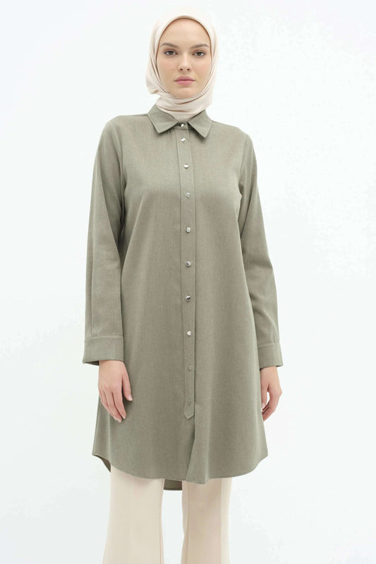 Emerald Raiment Tunic Buttoned Down Tunic - bf-discount-20 fall FW '24 spring summer tunic turkish